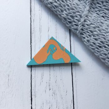 Broche jesmonite orange et turquoise - MAXI 6