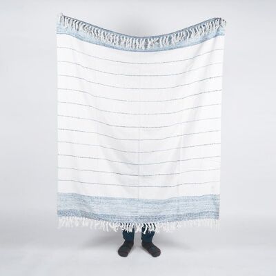 Handwoven Cotton Striped Throw with Tassels