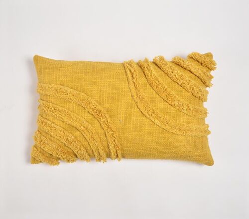 Handwoven Cotton Shaggy Tufted Lumbar Cushion Cover