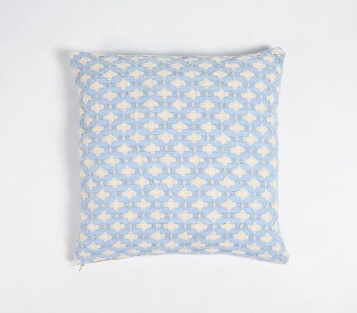 Trellis Patterned Powder Blue Cushion Cover