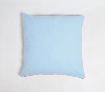 Housse de coussin bleu poudre à motifs en treillis 3