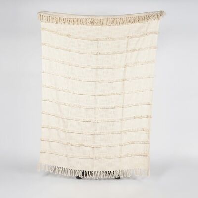 Beige Boxes Cotton Throw