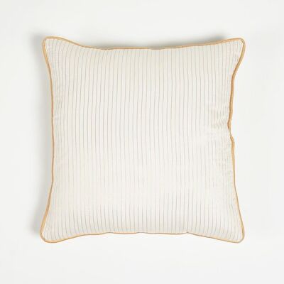 Handwoven Silk & Cotton Striped Cushion Cover