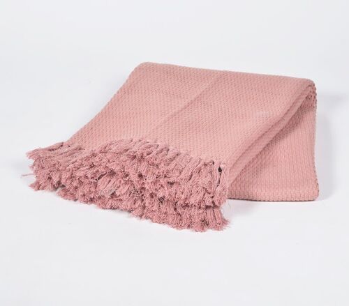 Dyed Minicoy Cotton Salmon Pink Throw