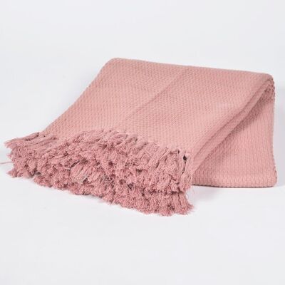 Coperta in cotone Minicoy tinto rosa salmone