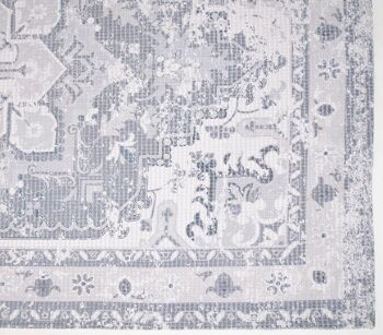 Tapis vintage gris en coton recyclé 2