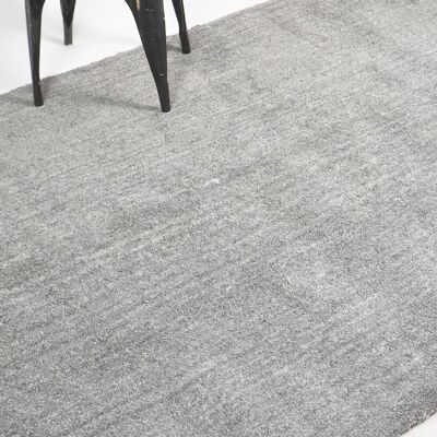 Handgetufteter minimalistischer grauer Teppich
