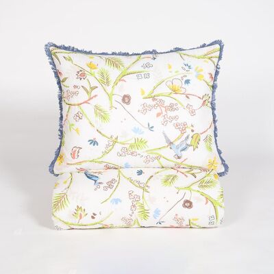 Embroidered Printed Cotton quilt & 2 Shams