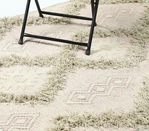 Handwoven Pastel Diamond Textured Rug