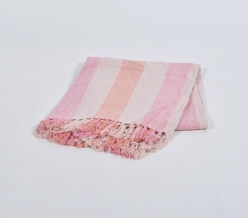 Elegant Striped Handcrafted Throw