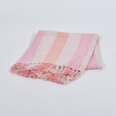 Elegant Striped Handcrafted Throw