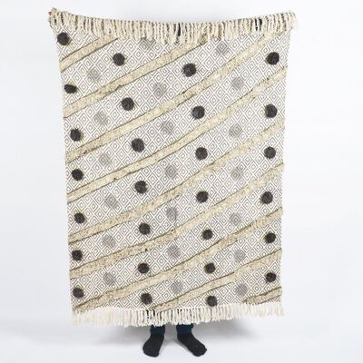 Textured Pom Pom Throw