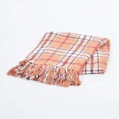 Checkered Orange Throw