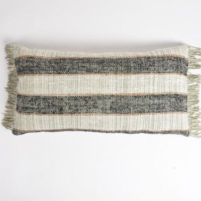 Striped & Fringed pillow cover