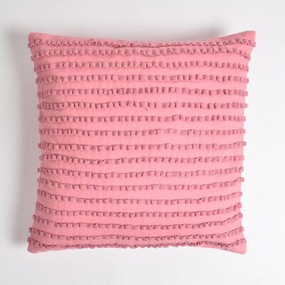 Housse de coussin rose flamant orné