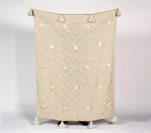 Tasseled & Polka Tufted Throw