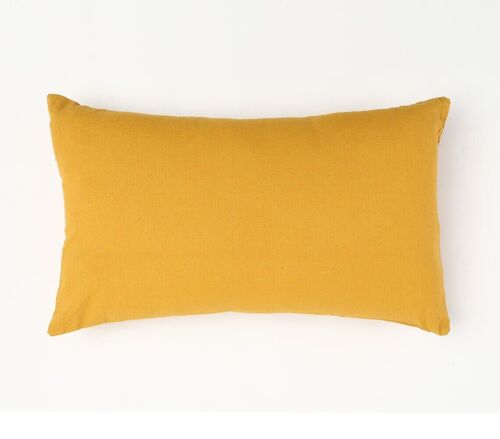 Solid Yellow Cotton Cushion Cover