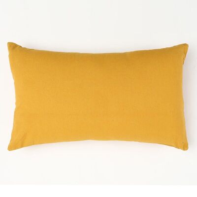 Federa per cuscino in cotone giallo tinta unita