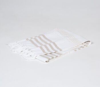 Serviette de bain en coton rayé tissé à la main 2