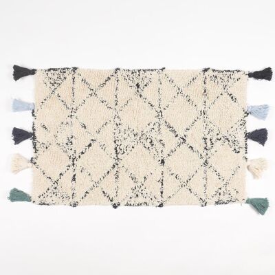 Tufted & Tasseled Geometric Bath mat