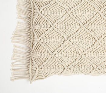 Housse de coussin en coton à franges en macramé 2