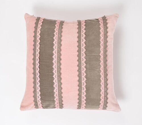Striped & Stitched Patchwork Cushion Cover