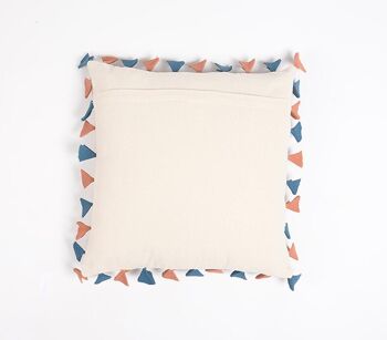 Housse de coussin en coton patchwork brodé 3