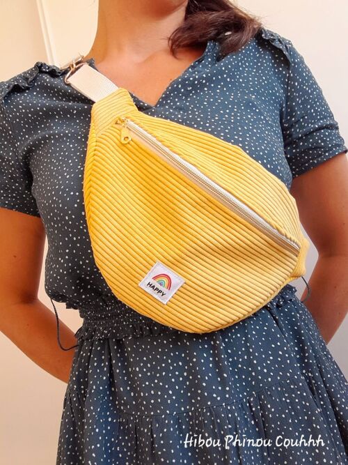 Sac banane velours jaune