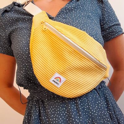 Sac banane velours jaune