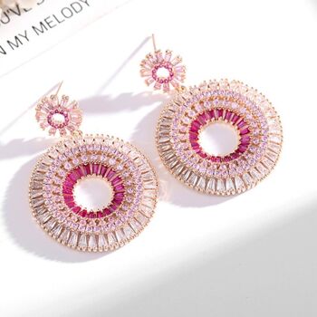 Boucles d’oreilles Halo scintillantes - Boucles d’oreilles luxueuses 3