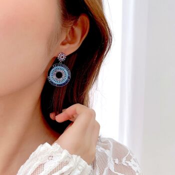 Boucles d’oreilles Halo scintillantes - Boucles d’oreilles luxueuses 6