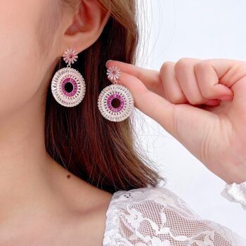 Boucles d’oreilles Halo scintillantes - Boucles d’oreilles luxueuses 7