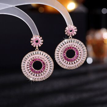 Boucles d’oreilles Halo scintillantes - Boucles d’oreilles luxueuses 9