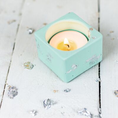 Jesmonite pastel green tea light holder, mini planter