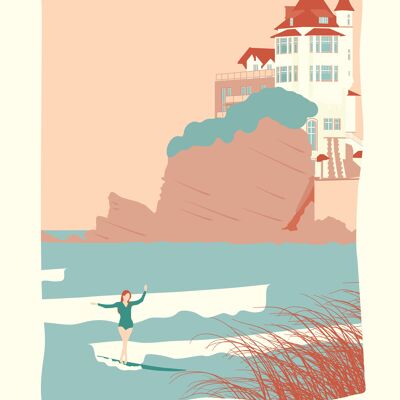 Poster BIARRITZ Der Surfer