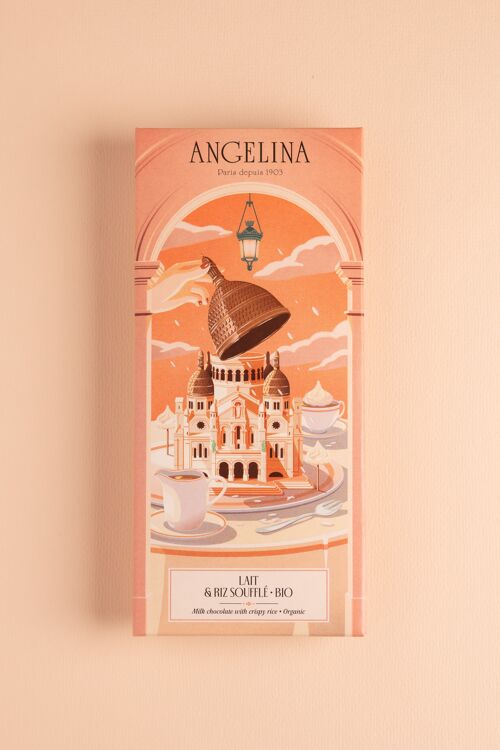 Tablette chocolat Lait Riz croustillant BIO-Angelina