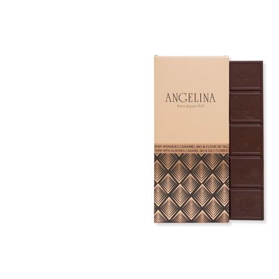 Tablette Chocolat Noir 56% amandes caramel & Fleur de sel BIO