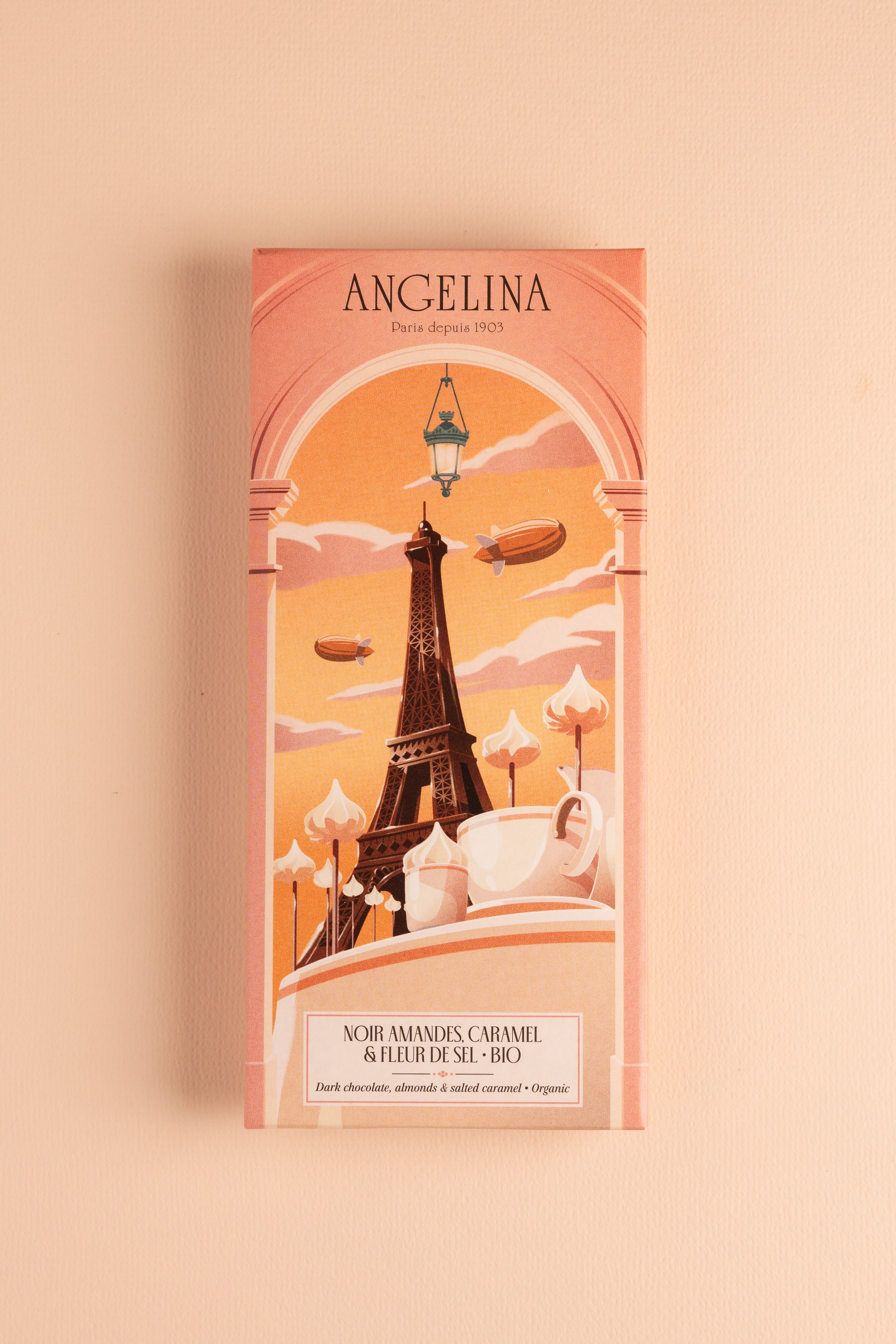 Tavoletta di cioccolato fondente 56% mandorle caramellate e fior di sale biologico - Angelina