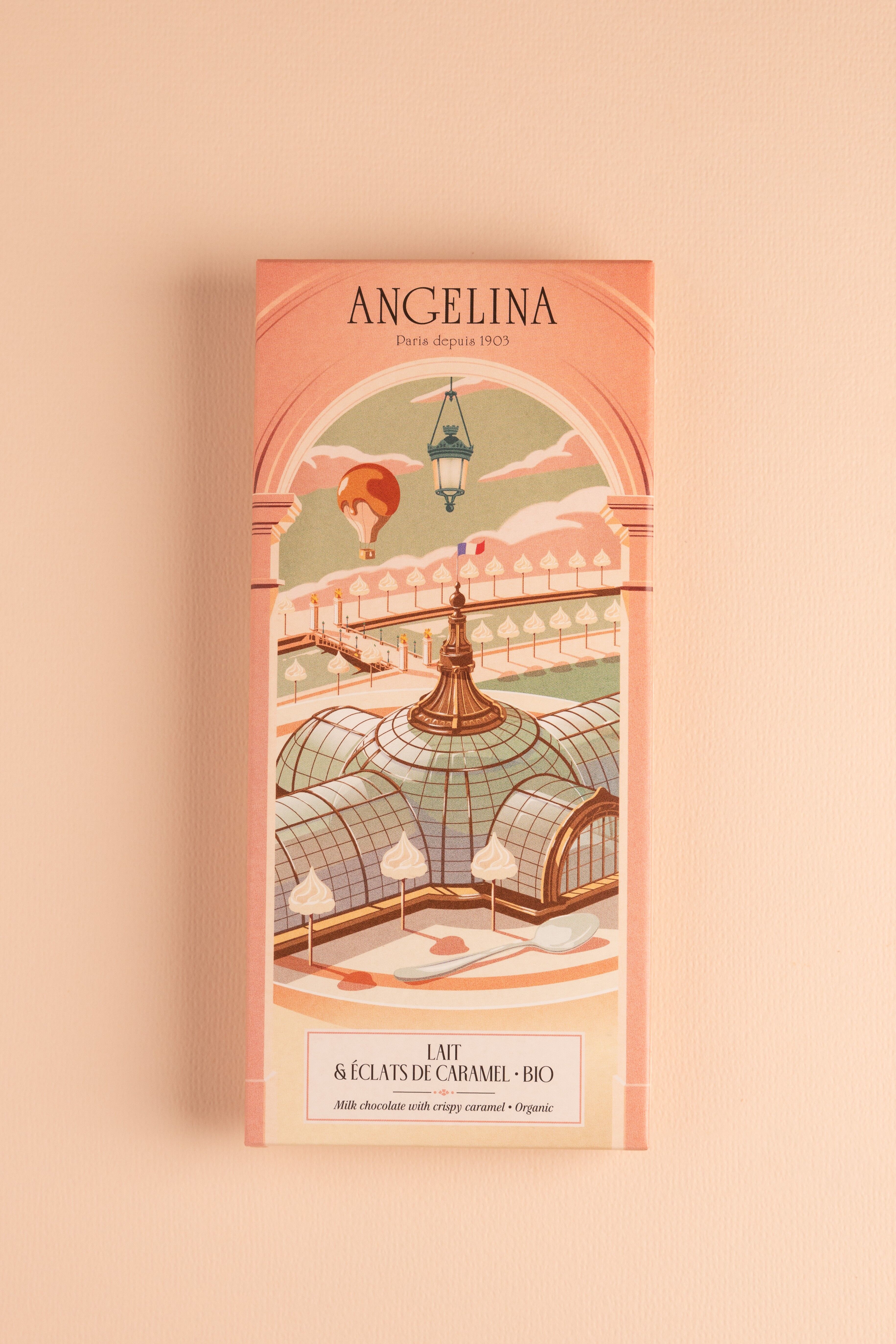 Tableta de flor de sal de caramelo y chocolate con leche orgánico - Angelina