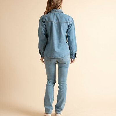 Chemise en jean bleu clair femme