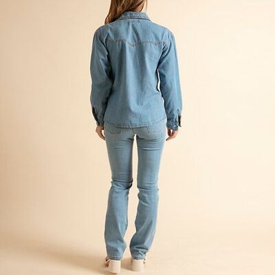 Chemise en jean bleu clair femme