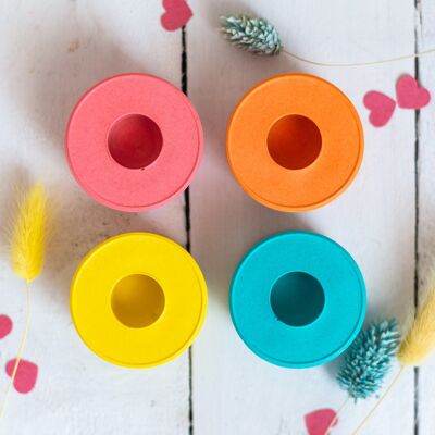 Summer brights set of 4 round taper candle holders