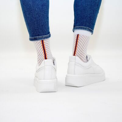 Be Trendy - White, la chaussette en voile ultra-résistant