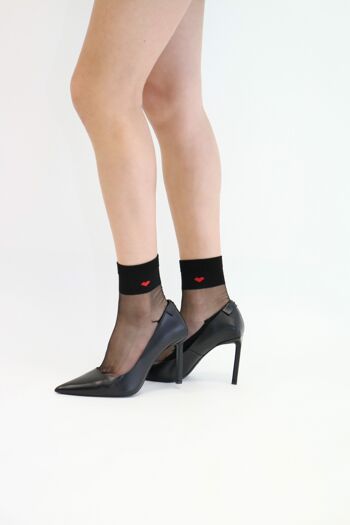 Be my Valentine - Black, la chaussette en voile ultra-résistant 1