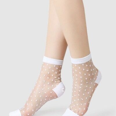 Be Plumetis - Blanco, el calcetín de voile ultrarresistente - Perfecto para el Día de la Madre 2024