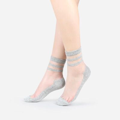 NINA - Grey, the ultra-resistant voile sock - Perfect for Mother's Day 2024