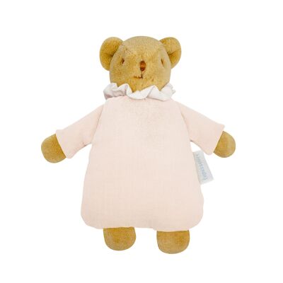 Bear Angel's Nest Comforter with Rattle 20Cm - Organic Cotton Powder Pink - New