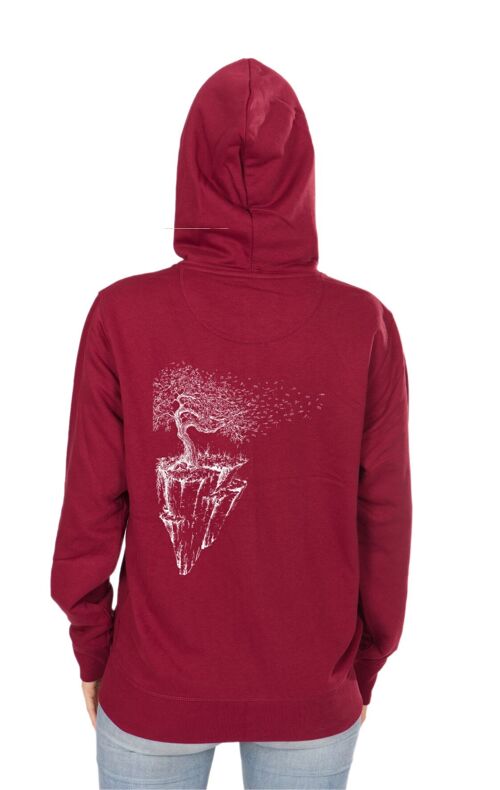 Fairwear Organic Hoodie Zipper Unisex Maple Island Burgundy