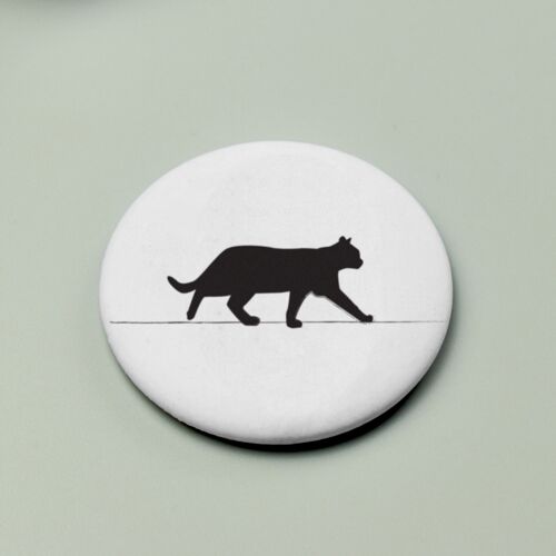 Black Cat Magnet Button Line Art