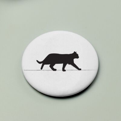 Black Cat Magnet Button Line Art